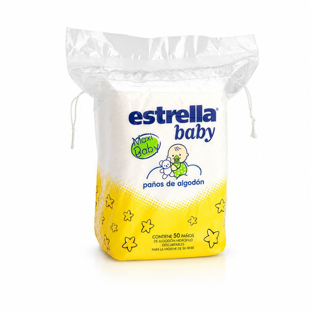 Estrella Maxi Baby Disposable 100% Cotton Cloths for Hygiene and Comfort - 50 Units