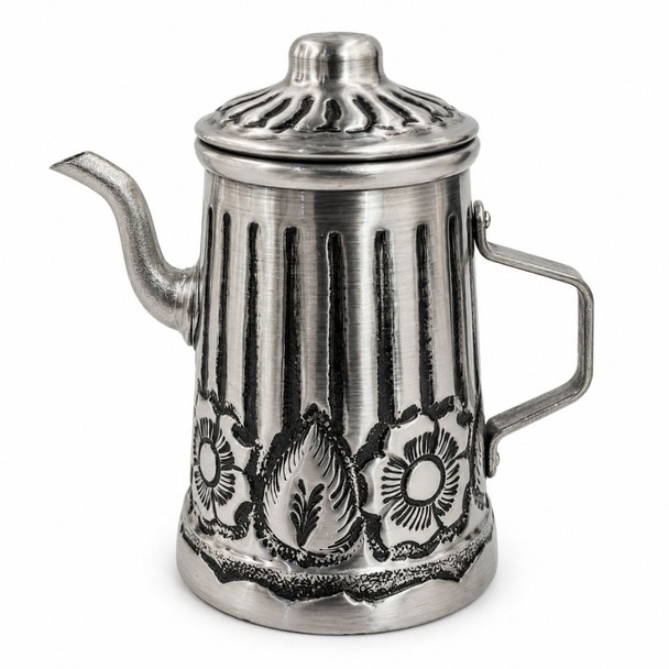 Handcrafted Embossed Aluminum Mate Kettle with Floral Design