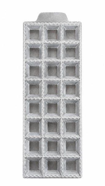 24-Square Straight Ravioli Mold Aluminum Tray
