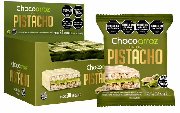 Chocoarroz Pistachio Rice Alfajores, 840 g / 29.63 oz (box of 30)