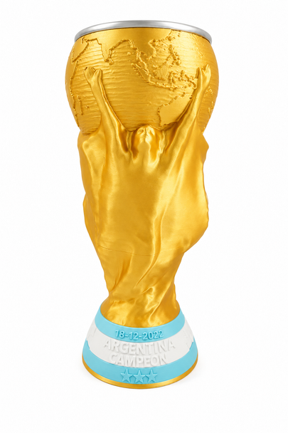Argentina Campeón del Mundo 2022 Fernet Cup with Light Blue & White Base