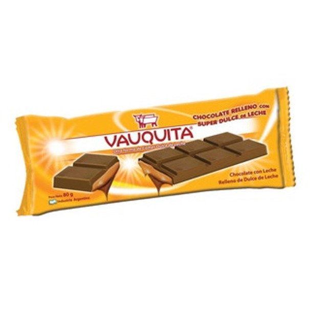 Vauquita Chocolate Relleno Milk Chocolate Bar Filled With Dulce De Leche, 80 g / 2.82 oz (pack of 2)