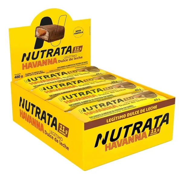 Havanna Nutrata Whey Grego Dulce de Leche Protein Bars, 40 g / 1.41 oz Each (box of 12)