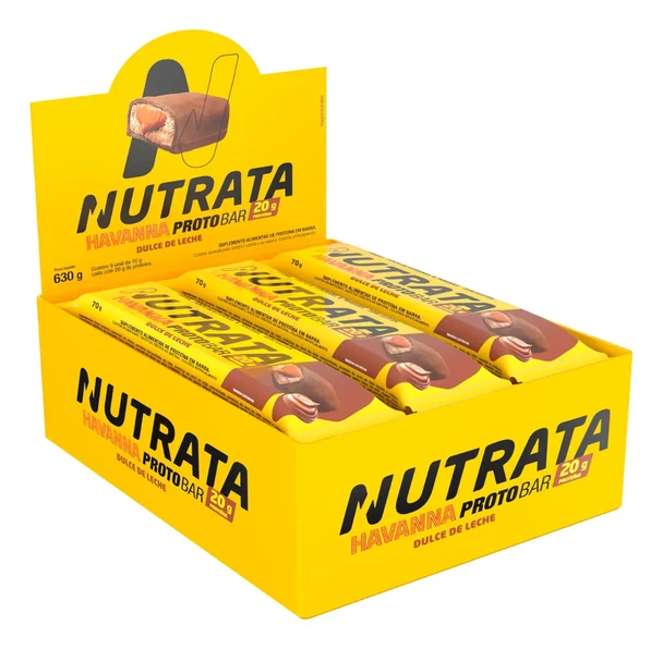 Havanna Nutrata ProtoBar Dulce de Leche Protein Bars, 70 g / 2.47 oz Each (box of 9)