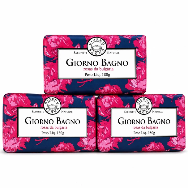 Giorno Bagno Bulgarian Rose Bar Soap, 180 g / 6.35 oz (pack of 3)
