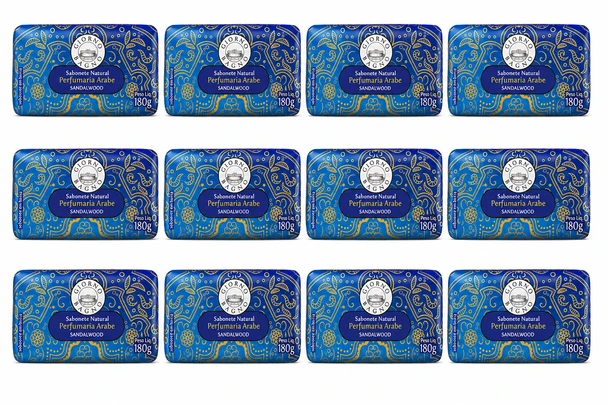 Giorno Bagno Sandalwood Bar Soap, 100% Plant-Based, Vegan, 180 g / 6.35 oz (box of 12)