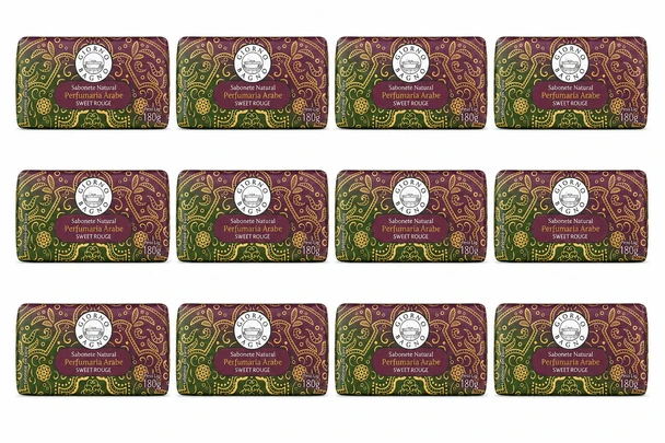 Giorno Bagno Sweet Rouge Bar Soap, Vegan, Hypoallergenic, 180 g / 6.35 oz (box of 12)