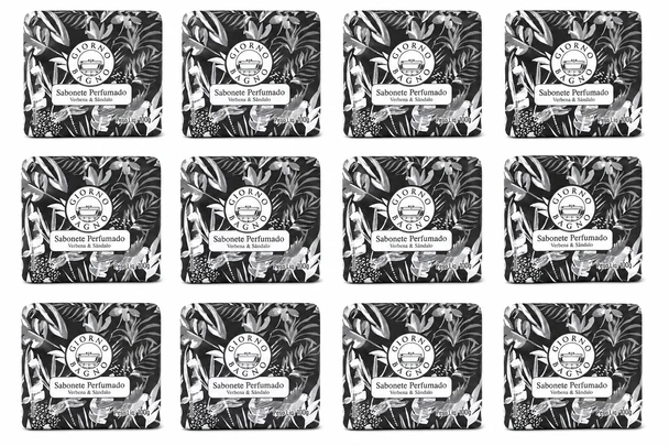 Giorno Bagno Verbena & Sandalwood Bar Soap, 100% Plant-Based, 100 g / 3.53 oz (box of 12)