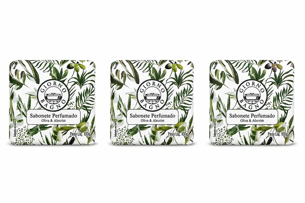 Giorno Bagno Mediterranean Olive & Rosemary Bar Soap, 100 g / 3.53 oz (pack of 3)