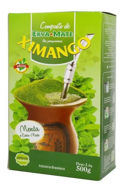 Ximango Yerba Mate with Mint for Chimarrao, Gluten Free, No Added Sugar, 500 g / 17.64 oz