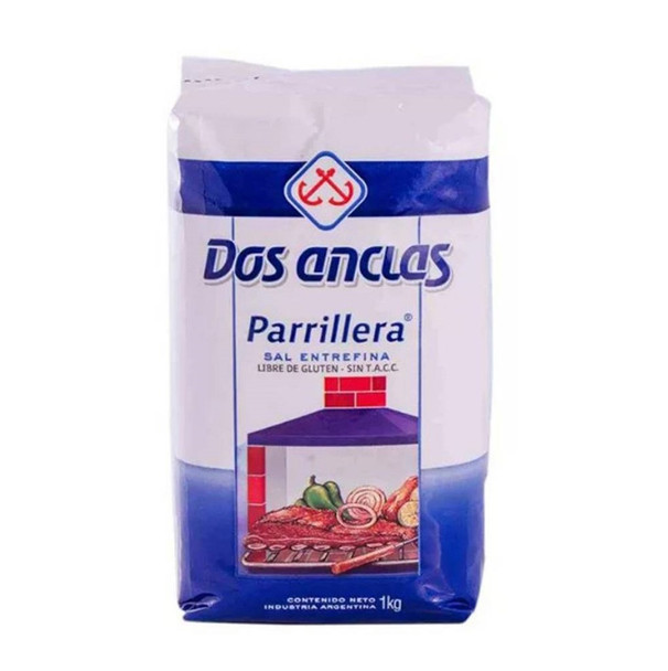  Dos Anclas Sal Parrillera Entrefina, 1 kg / 2.2 lb bag