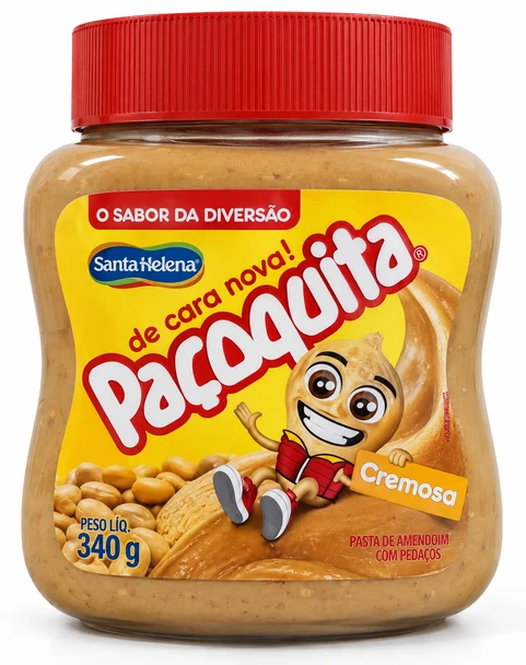 Santa Helena Pacoquita Creamy Peanut Spread with Peanut Pieces, 340 g / 11.99 oz