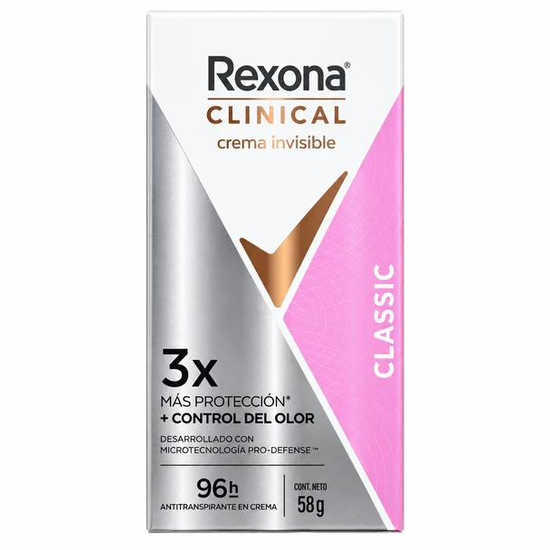 Rexona Clinical Classic Invisible Cream Antiperspirant 96-Hour, 58 g / 2.05 oz