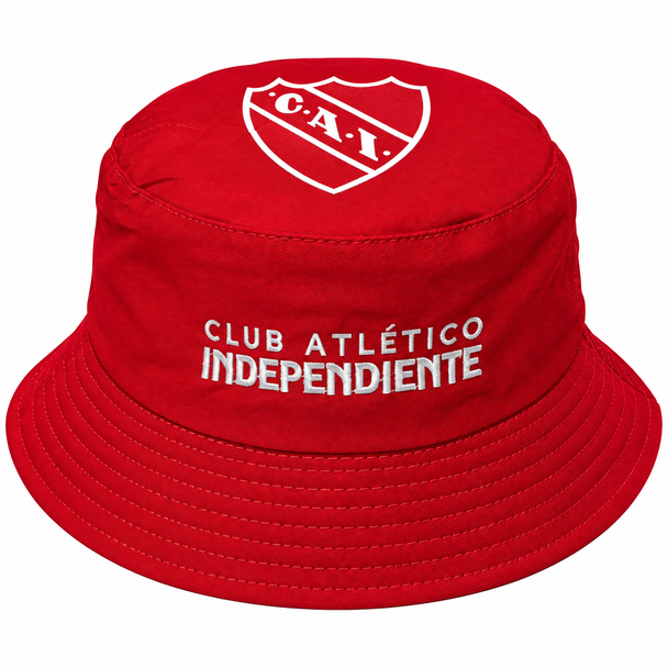 Club Atlético Independiente Red Bucket Hat – Embroidered Football Design