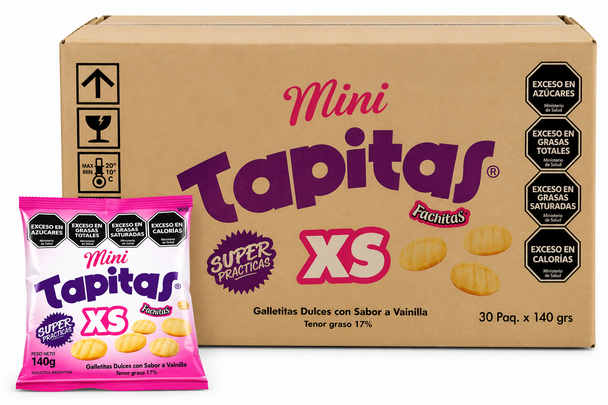 Fachitas Mini Tapitas XS Vanilla Alfajor Cookies, 140 g / 4.94 oz (bulk of 30)