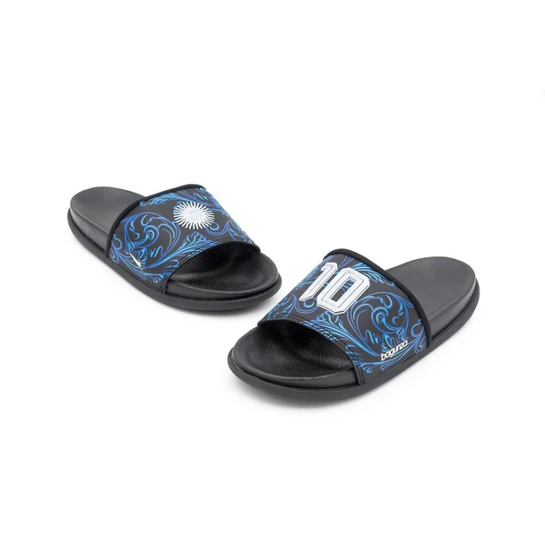 Bagunza Arg 26 Fileteado Men's Flip Flops, Black, Limited Edition, Argentina Capsule 26/27