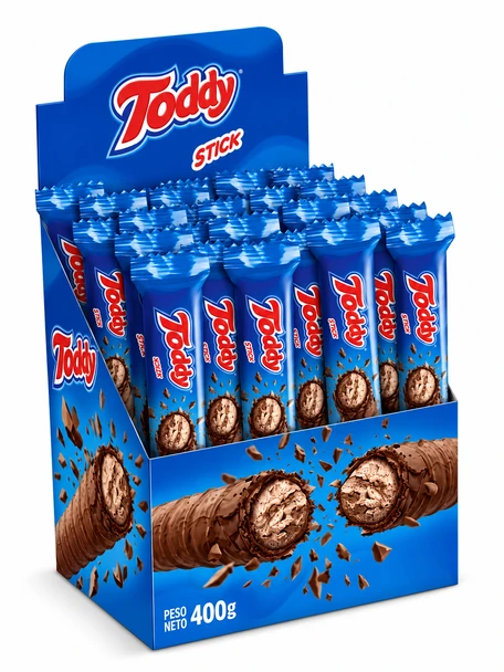 Toddy Stick Cubanitos Cocoa-Filled Chocolate Wafer Rolls, 10 g / 0.35 oz (Box of 40)