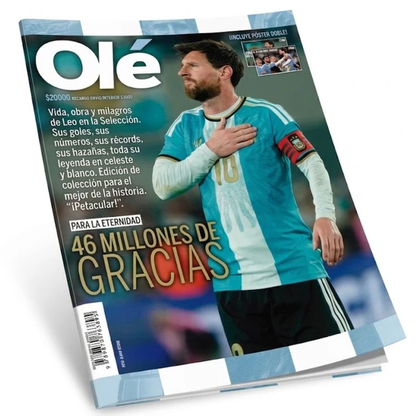 Olé 46 Millones de Gracias Lionel Messi Farewell Special Edition Magazine + 2 Posters (Spanish)