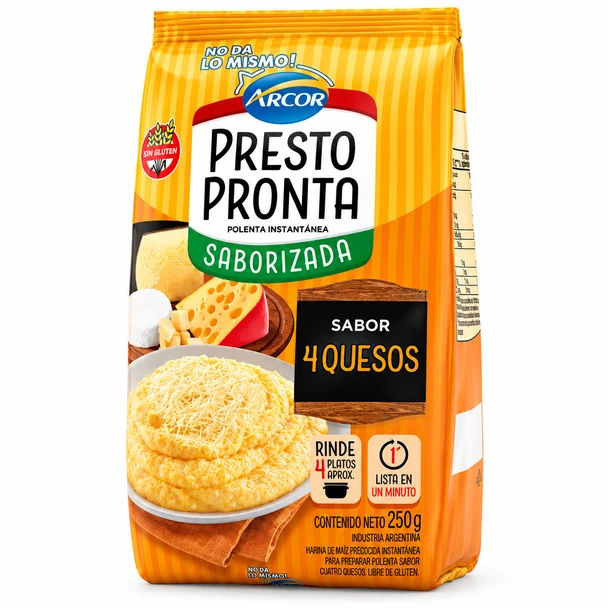 Presto Pronta Instant Polenta Four Cheese Flavor, 250 g / 8.82 oz