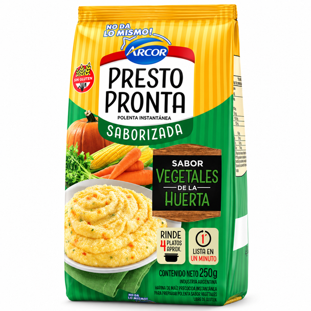 Presto Pronta Instant Polenta with Garden Vegetable Flavor, 250 g / 8.82 oz