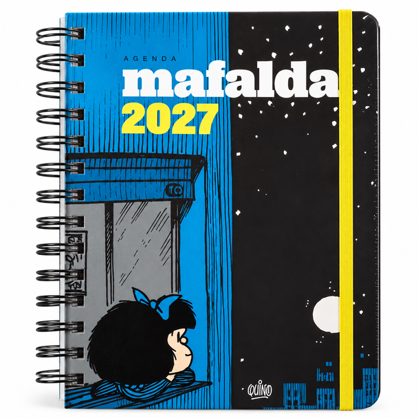Granica Mafalda 2027 XL Daily Planner – 1 Day per Page Moon Gazing Design, Spiral-Bound Agenda