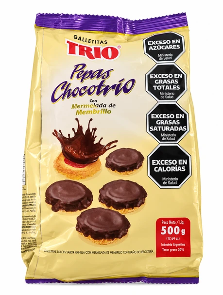 Trio Chocotrio Pepas Quince Jam Cookies with Chocolate Coating, 500 g / 17.64 oz