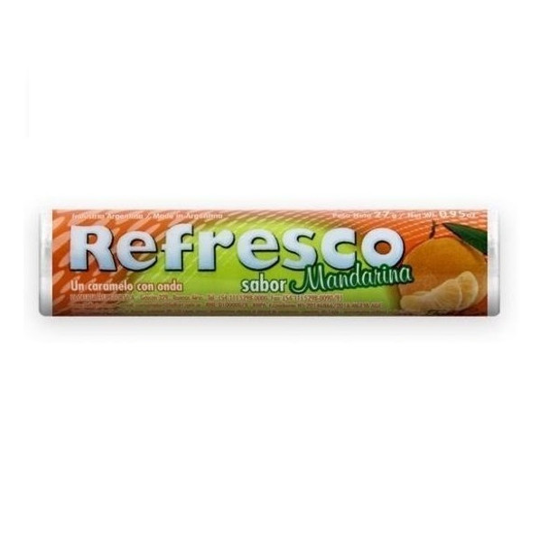 Refresco Pastillas de Mandarina Hard Candy Tangerine Flavor By Felfort, 324 g / 11.4 oz (box of 12)