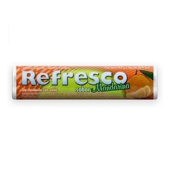 Refresco Pastillas de Mandarina Hard Candy Tangerine Flavor By Felfort, 324 g / 11.4 oz (box of 12)