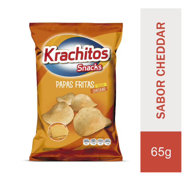 Krachitos Snacks Papas Fritas Potatoes Chips Cheddar Cheese Flavor, 65 g / 2.29 oz 