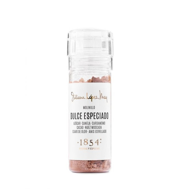 Molinillo 1854 Hierbas & Especias Dulce Especiado Sugar, Cinnamon, Cacao, Nutmeg, Anise, Cardamom & Clove for Pastry and Beverages Grinder, 70 g / 2.46 oz