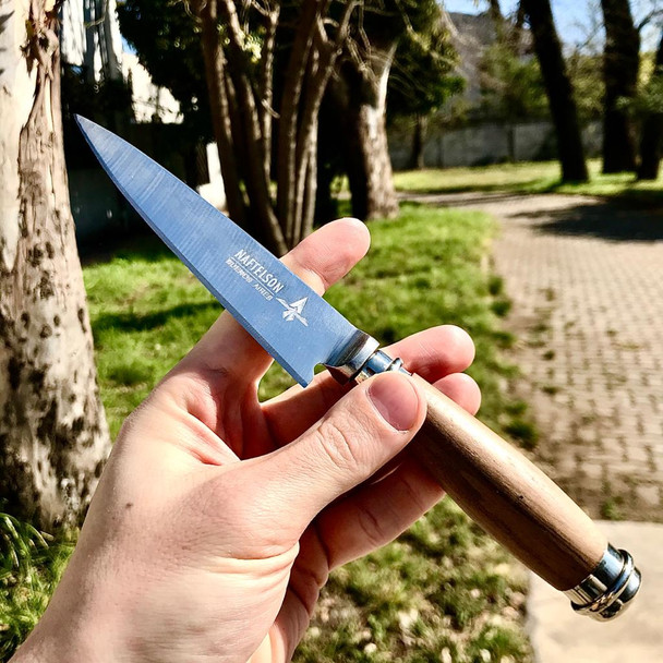 Cuchillo para Asado Buenos Aires Hardened Stainless Steel Gourmet Knife Ideal for Meats Perfect for Chefs, Asado & BBQs (includes leather sheath and box)