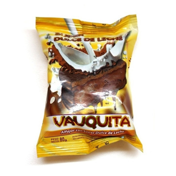 Vauquita Milk Chocolate Alfajor with Dulce de Leche Filling, 75 g / 2.64 oz (pack of 6)