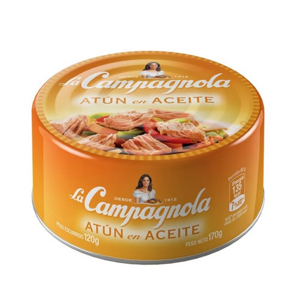 La Campagnola Lomo de Atún En Aceite Canned Tuna Loin In Oil, 170 g / 5.99 oz (pack of 3)