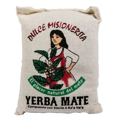 Yerba Mate Dulce Misionera El Placer Natural del Mate Composed with Stevia, 250 g / 8.81 oz cloth bag