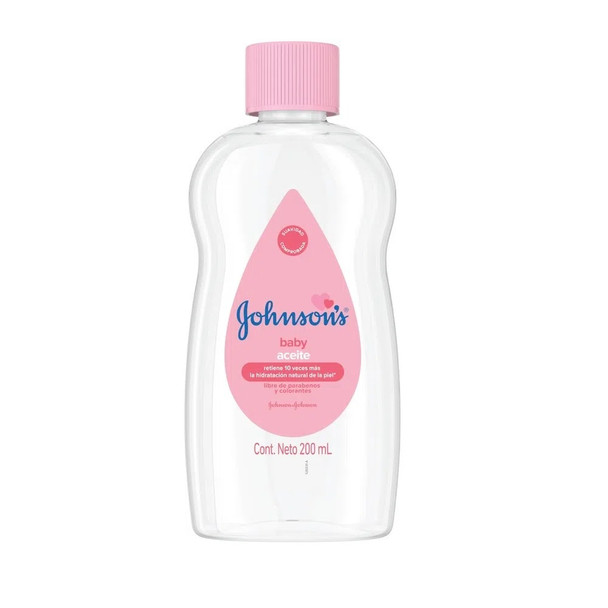 Johnson's Aceite de Bebé Hidratante Baby Loción Hidratante Ideal para Masajear la Delicada Piel del Bebé - Sin Parabenos ni Colorantes, 200 ml / 6.76 fl oz