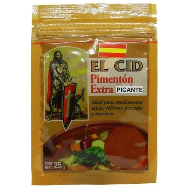 El Cid Pimentón Extra Picante Extra Hot Paprika Powder, 25 g / 2.64 oz Zipper Pouch (pack of 3)