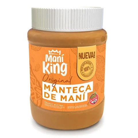 Maní King Manteca De Maní Original Peanut Butter 100% High Oleic Peanuts Alto Oleico Gluten Free, 350 g / 12.34 oz