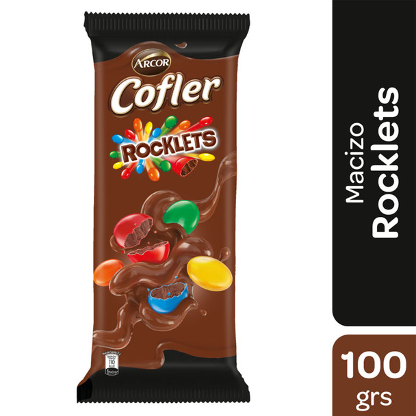 Cofler Milk Chocolate Bar with Confites Rocklets Sprinkles, 100 g / 3.52 oz bar (pack of 2 bars)