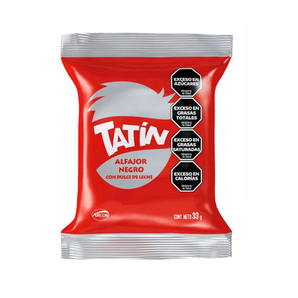 Tatín Alfajor Negro Simple Milk Chocolate Alfajor Filled with Dulce de Leche, 33 g / 1.16 oz (pack of 6)