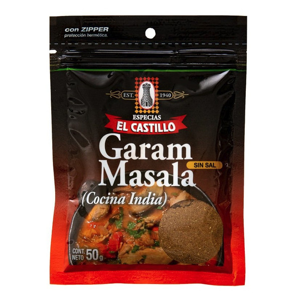 El Castillo Garam Masala Cocina India Classic Indian Cooking Spices No Salt Added, 50 g / 1.76 oz Zipper Pouch (pack of 3)