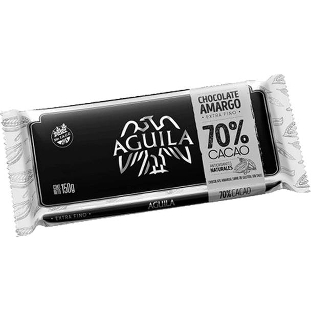Águila Bitter Dark Chocolate 70% Cacao Bar Perfect with Hot Milk Submarino/Remo, 150 g / 5.3 oz bar
