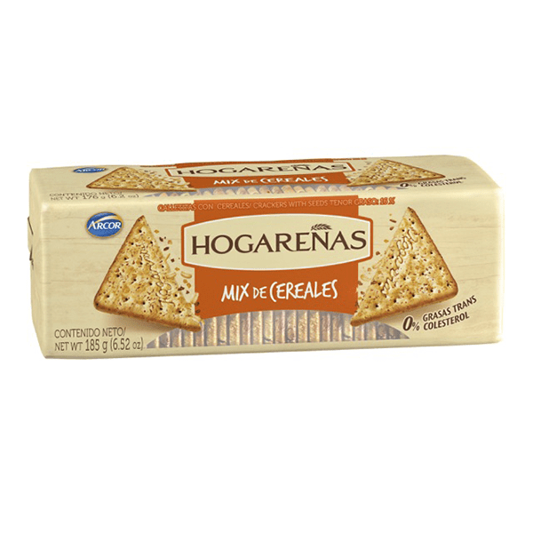 Hogareñas Wholegrain Cereal Crackers, 185 g / 6.52 oz (pack of 3)