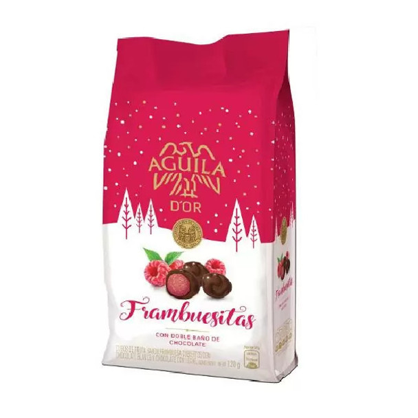 Águila D'OR Frambuesas con Chocolate Raspberry Milk Chocolate, 120 g / 4.23 oz