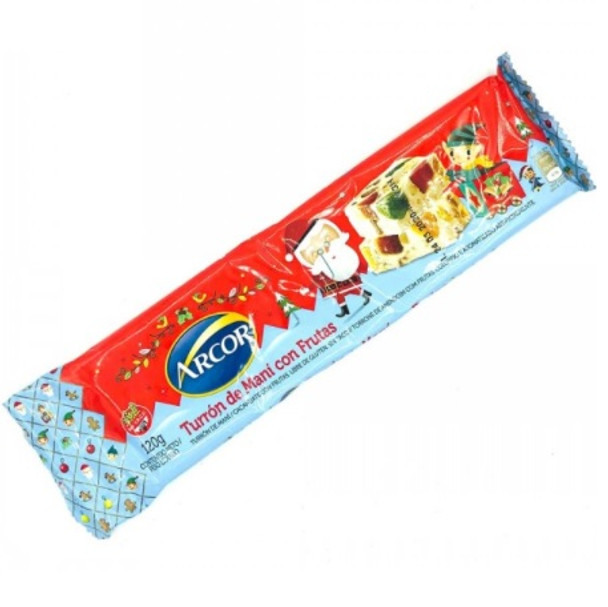 Arcor Turrón Maní con Frutas Peanuts & Fruits Classic Christmas Nougat, 120 g / 4.23 oz