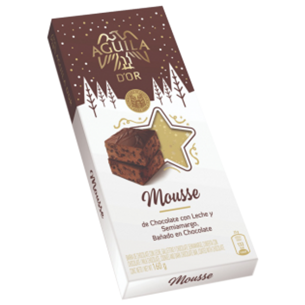 Águila D'Or Milk Chocolate & Dark Chocolate Mousse Bar with Milk Chocolate Coated Soft Candy Bar, 160 g / 5.64 oz bar