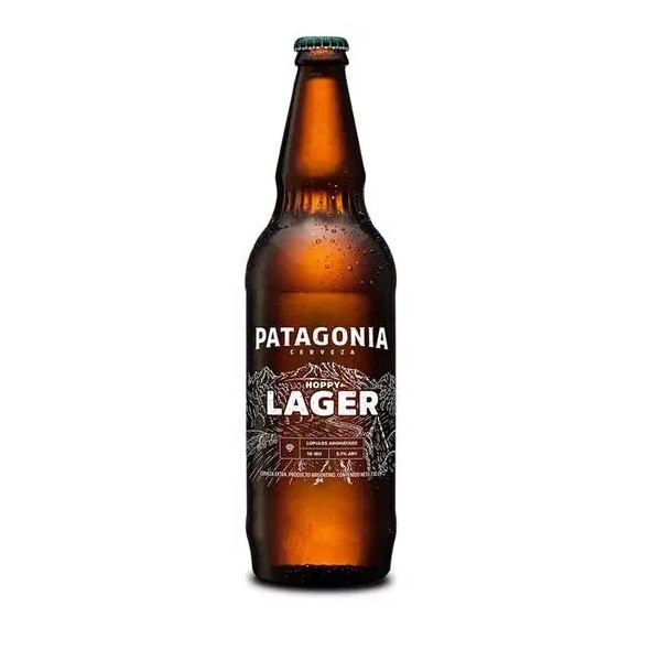 Patagonia Hoppy Lager Blonde Beer with Aromatic Hops - ABV 5.1%,  730 ml / 24.68 fl oz glass bottle