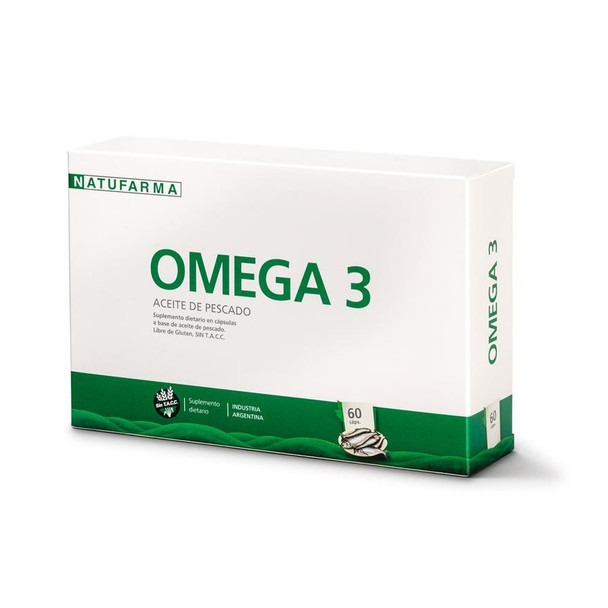 Natufarma Omega 3 Aceite de Pescado Dietary Supplement Made with Fish Oil Poli Unsaturated Fatty Acids - Gluten Free (box of 60 pills)
