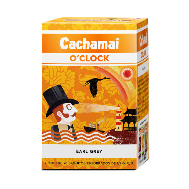 Cachamai Earl Grey Tea Bags Natural Digestive Herbs Ideal for After Meals wtih Bergamot , 20 tea bags