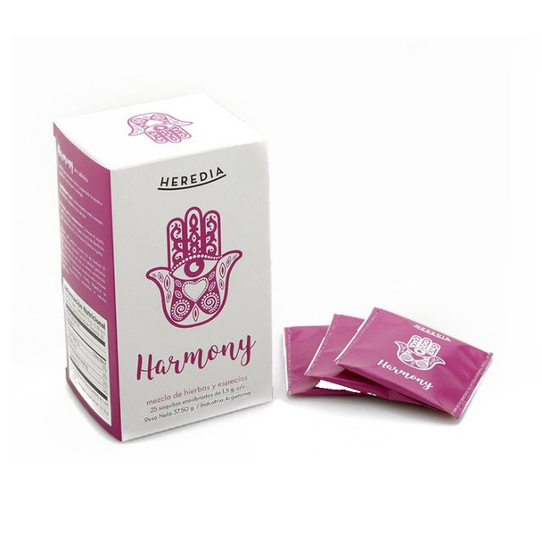 Heredia Té Harmony Tea with Herbs & Spices - Natural Herbs, No Preservatives & No Caffeine (25 bags)