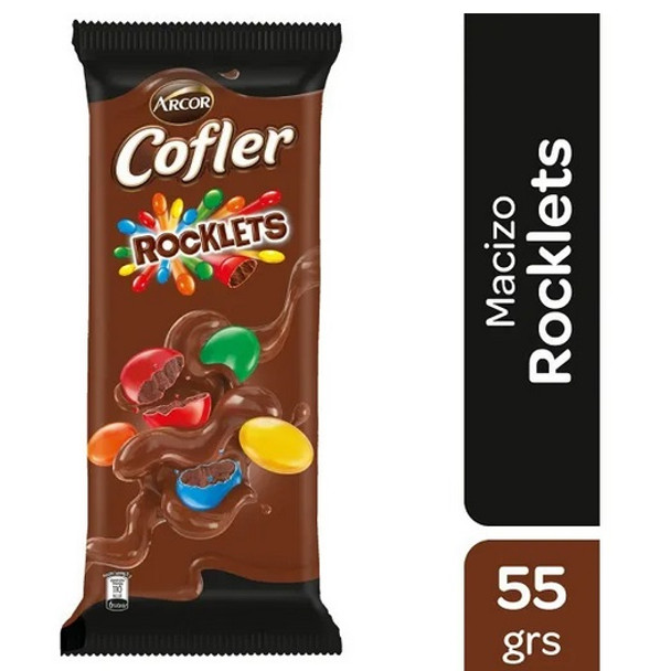 Cofler Milk Chocolate Bar with Confites Rocklets Chocolate Sprinkles, 55 g / 1.94 oz bar (box of 10 bars)